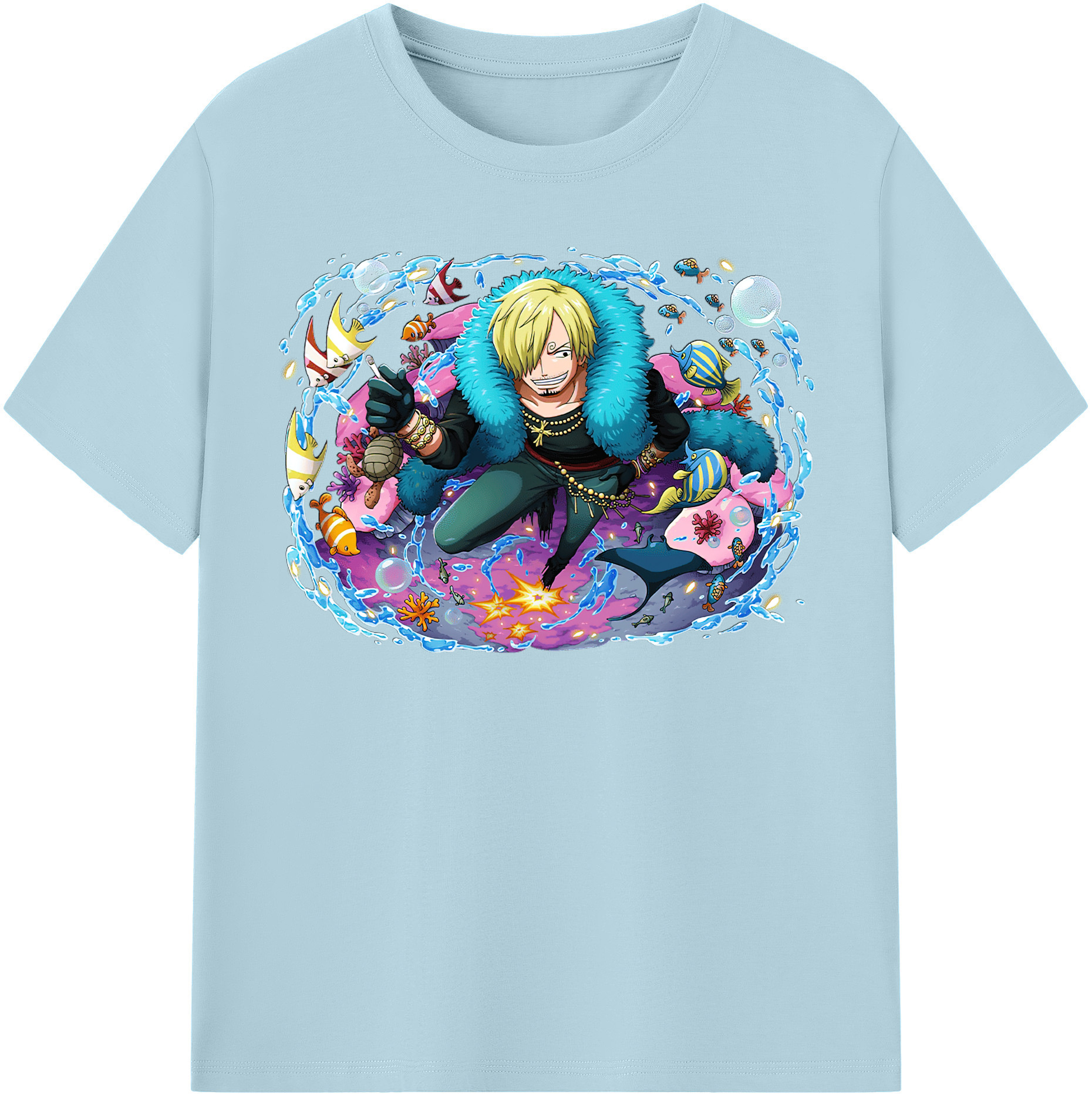 ワンピース サンジ ONE PIECE Sanji 綿100％半袖Tシャツ（フロントプリント）